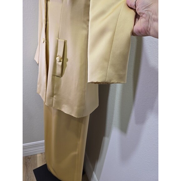 Vintage Rimini Satin Two Piece Maxi Formal Womens 6 Long Jacket Champagne Beige - Picture 3 of 9